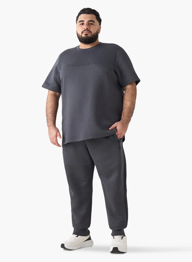 ماكسيم Men Regular Fit Crew Neck Short Sleeve Embossed T-shirt